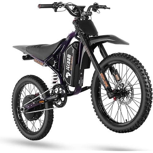 QF200pro 3000W Electric Off-Road Motorcycle for Aduls/Teen,60V 32Ah Battery Dual Suspension and Hydraulic Brakes,19x3.0 Anti-Slip Puncture Resistance Tires,NFC Anti-Theft Ideal for urban Road and Hill