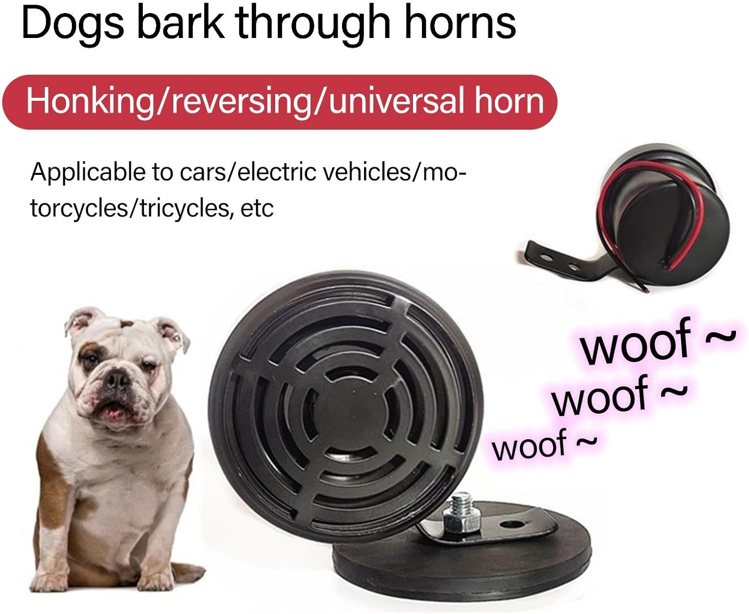 Car Reverse Alarm Warning Motorcycle Back Up Horn Dog Barking Speakers Alarm 12V 24V Accessories Modification
