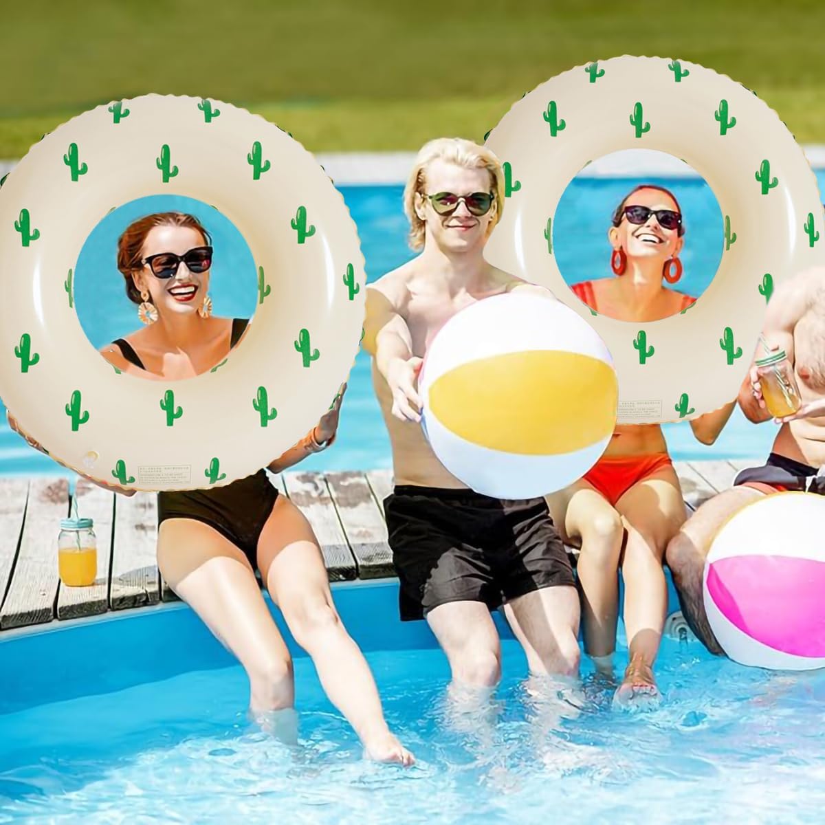 4PCS Inflatable Pool Floats 35" Swimming Rings Large Inner Tube Swimming Pool Swim Rings Pool Lounger Float for Pool Party & Summer