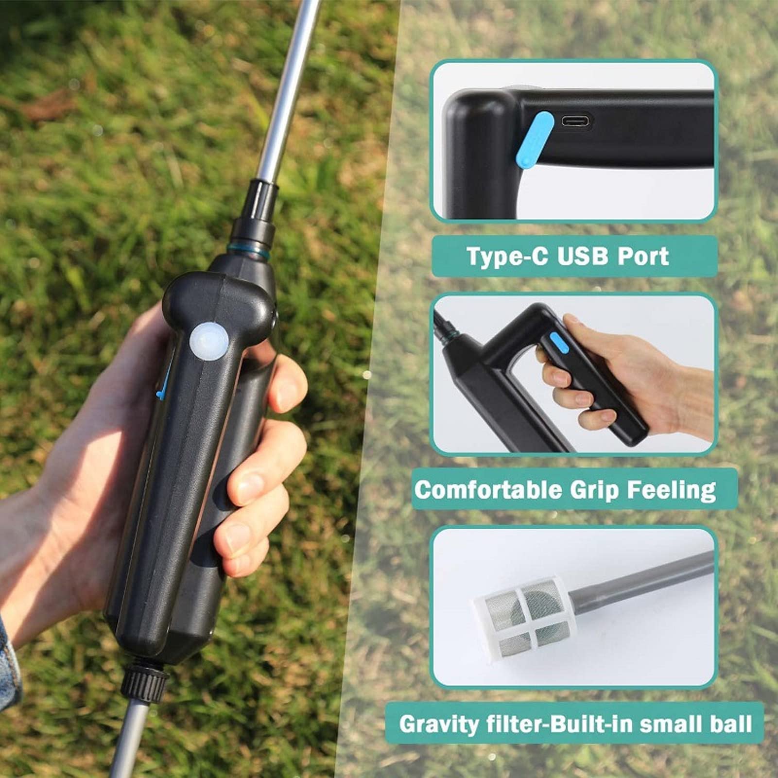 Spruzzatore Zaino Elettrico 5L Con Batteria 2400 MAh – Ricaricabile, Ugello Regolabile 360°, Per Giardino E Auto