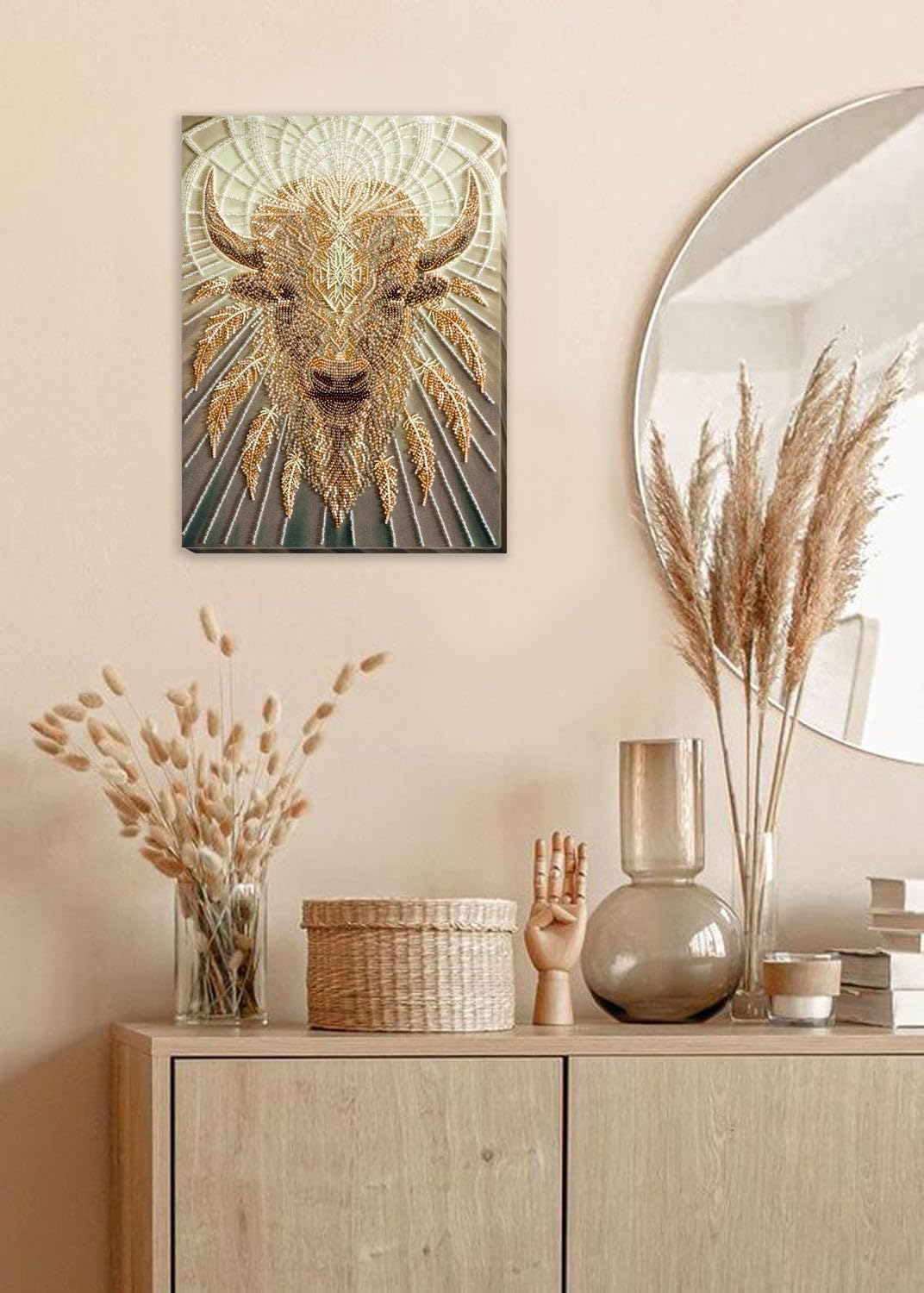 Wizardi Main Bead Embroidery Kit - Good Gift. Colorful Beads, Beading Needles. DIY Kit. Embroidery for Beginners. Home Decor. AB-786 Abris Art