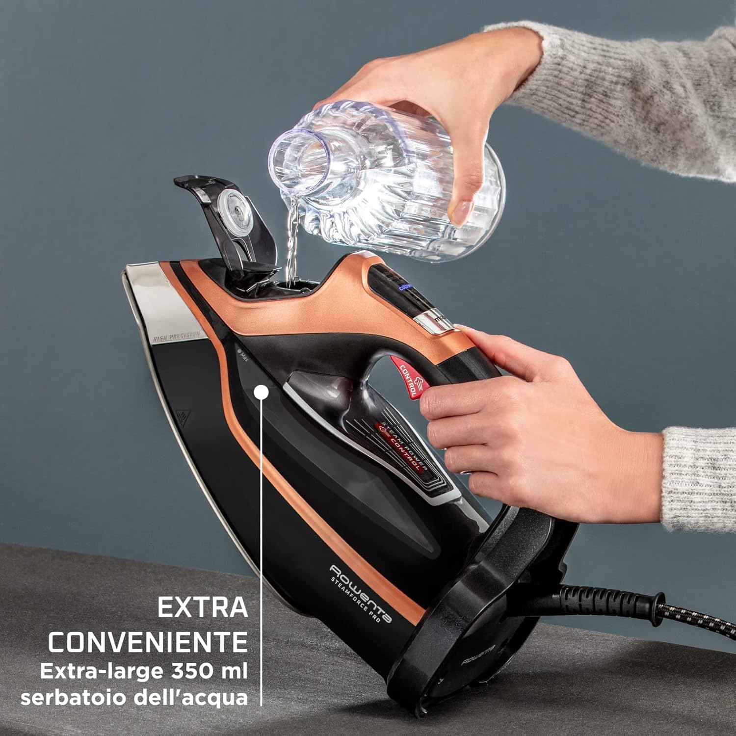 Rowenta DW9510D1 Steamforce Pro, Ferro da Stiro a Vapore, Potenza 3200W, Capacità 350 ml, Getto di Vapore da 300g/min, Sistema Anticalcare, Spegnimento Automatico e Tecnologia Intelligente Rowenta DW9510D1 Steamforce Pro, Ferro da Stiro a Vapore, Potenza 3200W, Capacità 350 ml, Getto di Vapore da 300g/min, Sistema Anticalcare, Spegnimento Automatico e Tecnologia Intelligente