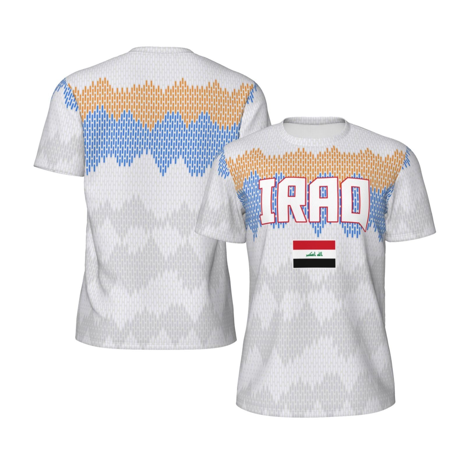 DABOYOZHZH Iraq Flag Cool Iraqans (108) Sports Jersey Mesh T-Shirt 3D Print for Running Cycling Soccer Tennis Fitness Climbing Shirts