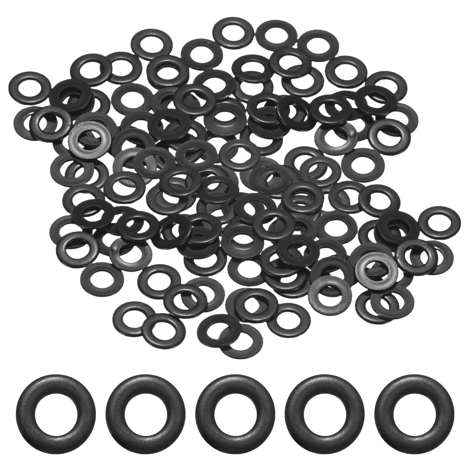 M METERXITY 200-Pack M4 Flat Washers 9mm OD Black Galvanized