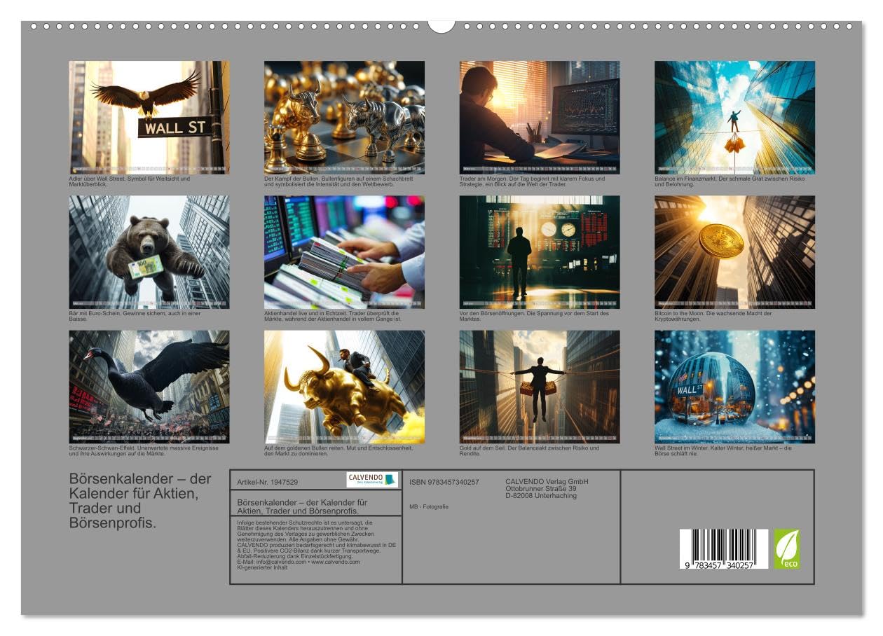 Börsenkalender – der Kalender für Aktien, Trader und Börsenprofis. (hochwertiger Premium Wandkalender 2026 DIN A2 quer), Kunstdruck in Hochglanz: ... inspirieren jeden Monat. (CALVENDO Hobbys)