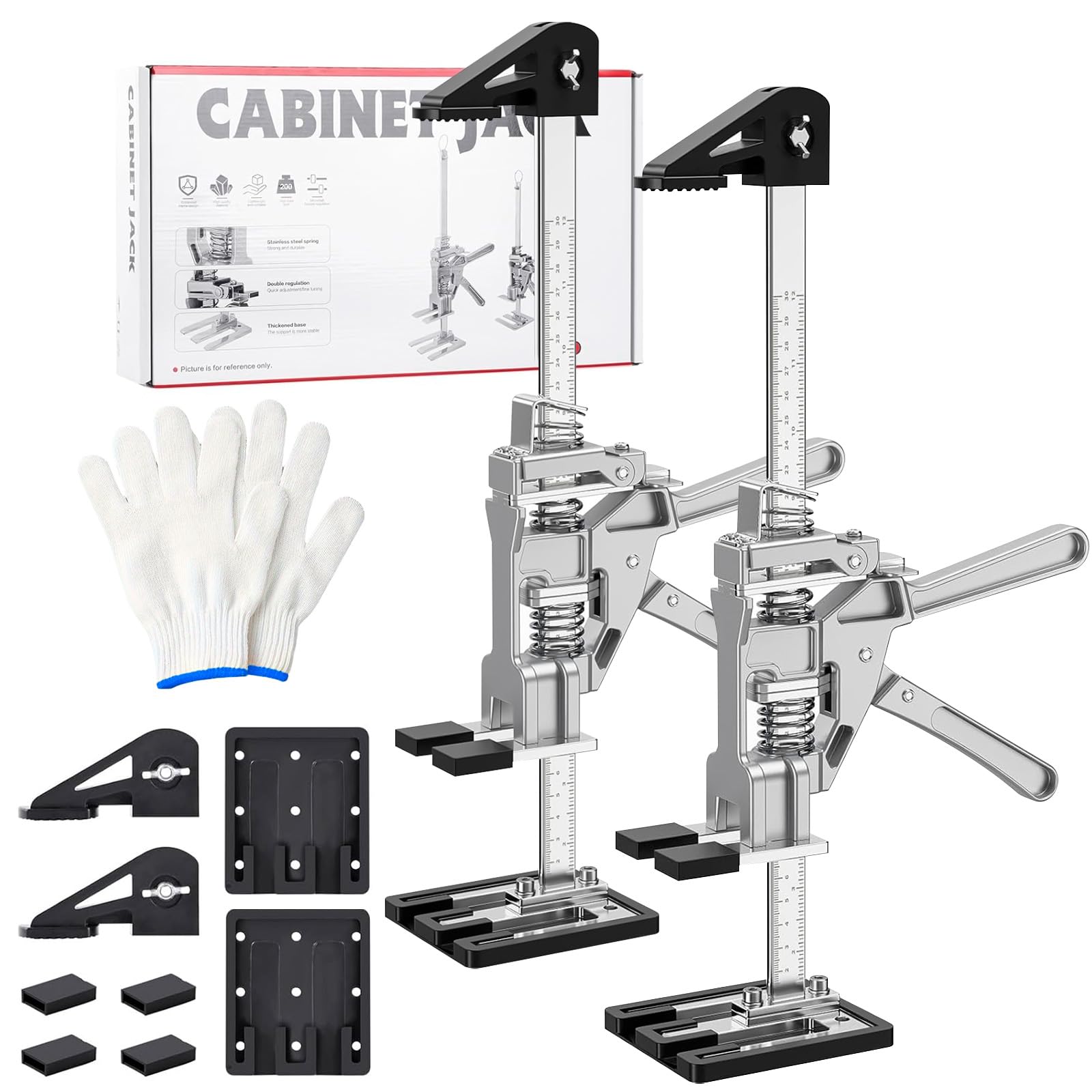 2 Stück Arbeitssparender Armheber - Hand Lifting Jack Tool, Arbeitssparende Hebebühnen, mit Feinabstimmungsfunktion für Die Montage Von Schränken, Türen, Fenstern und Möbeln, Tragkraft 200 kg