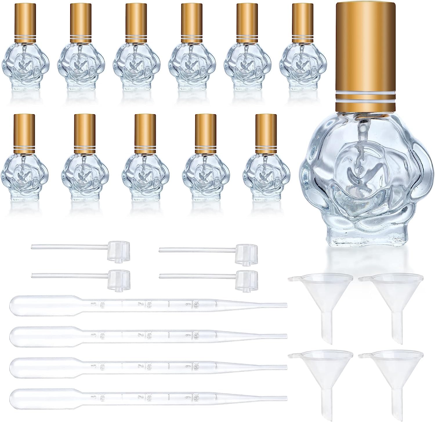 Sponsored Ad – 12pcs Engraved Glass Perfume Atomizer Bottle, Empty Refillable Glass Spray Bottle With Funnels Pipettes Dispensers Portable Fragrance Bottle for Travel Party 10ml