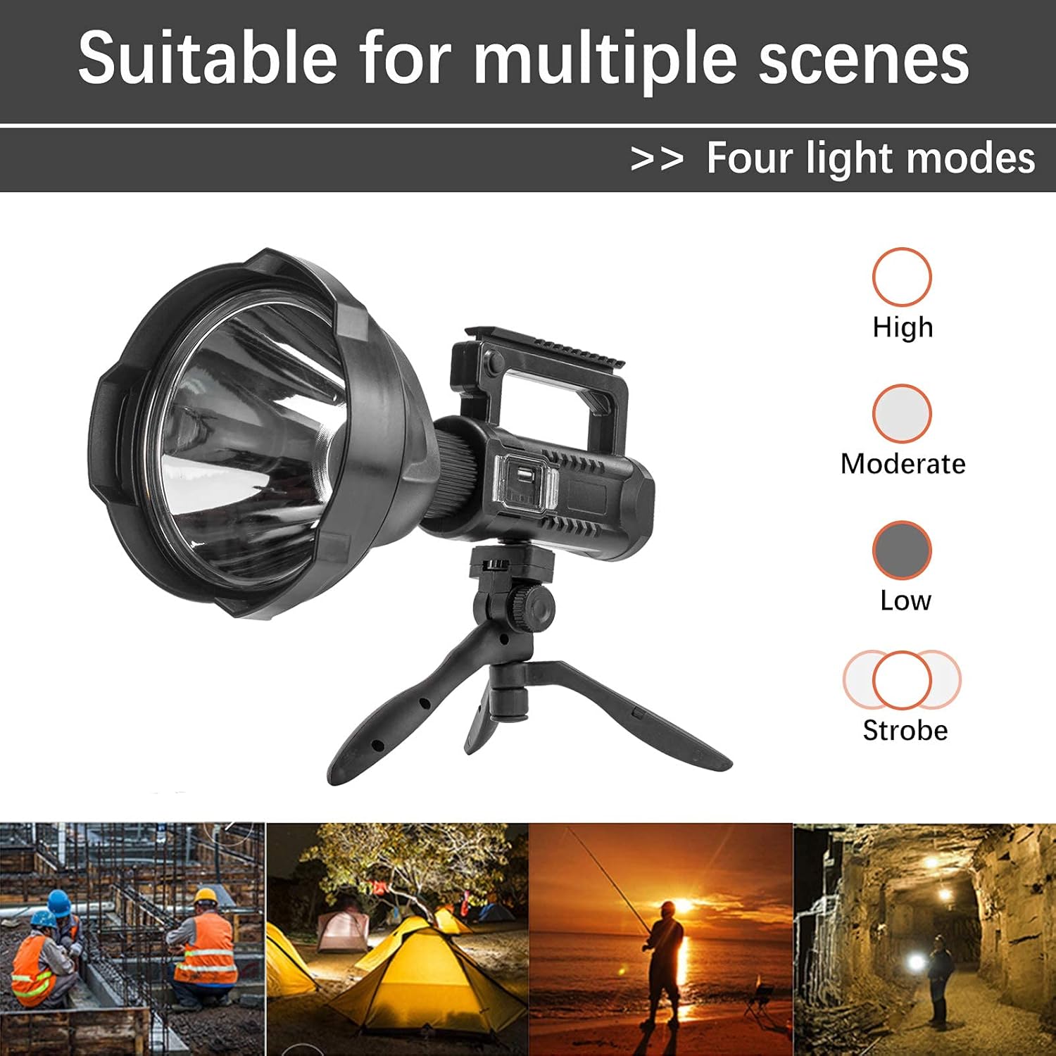 Rechargeable Flashlight Searchlight Waterproof Emergencies Photo