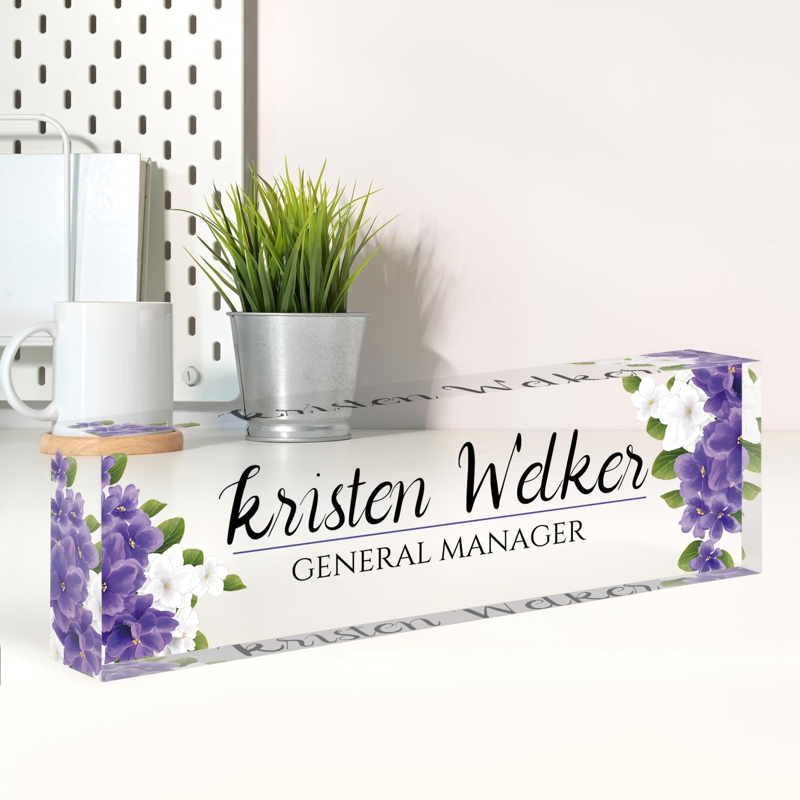 Custom Name Plate for Desk, Desk Name Plate Personalized, Office Decor for Women, Acrylic Desktop Accessories, Office Appreciation Gifts for Boss