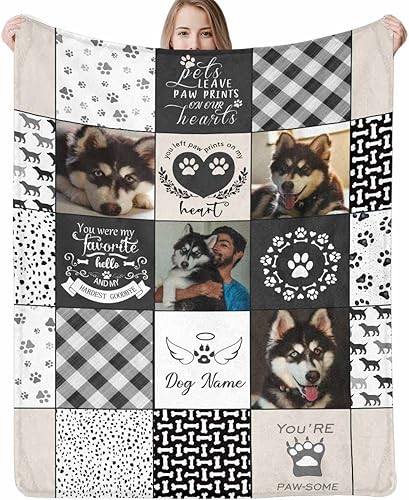 D-Story Manta personalizada hecha en Estados Unidos, manta de condolencia por pérdida de mascotas para mascotas, regalo conmemorativo de recuerdo de