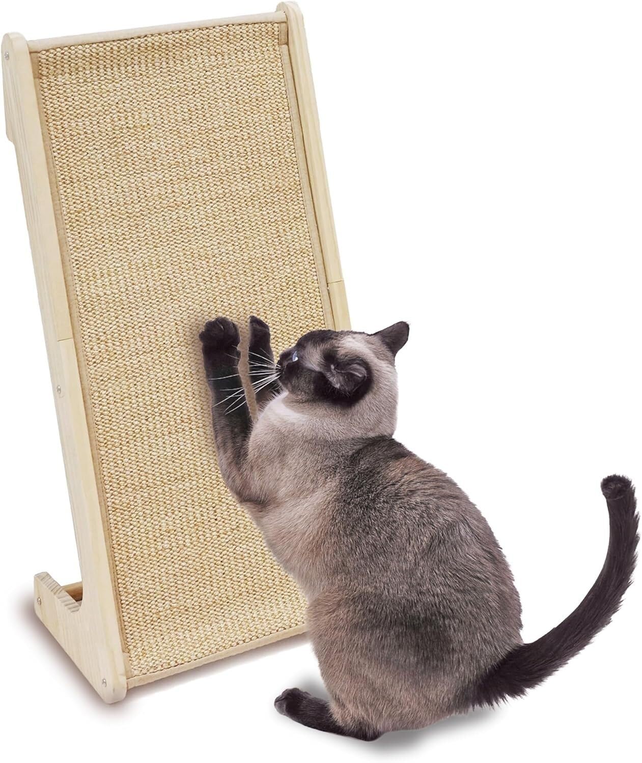 Jucgghk The Beautiful L-Shaped Steal Cat Scratcher Contains Catnip. It is an Artificial Pet Scratcher Suitable for Indoor Pets Suitable for Indoor Pets(Curved Scratcher)