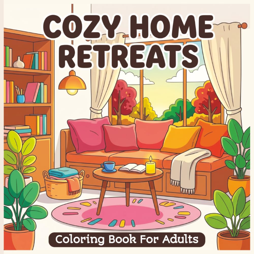 Cozy Home Retreats: A Relaxing Interior Coloring Book for Adults: Charming Rooms, Soft Moments & Peaceful Spaces to Color and Unwind