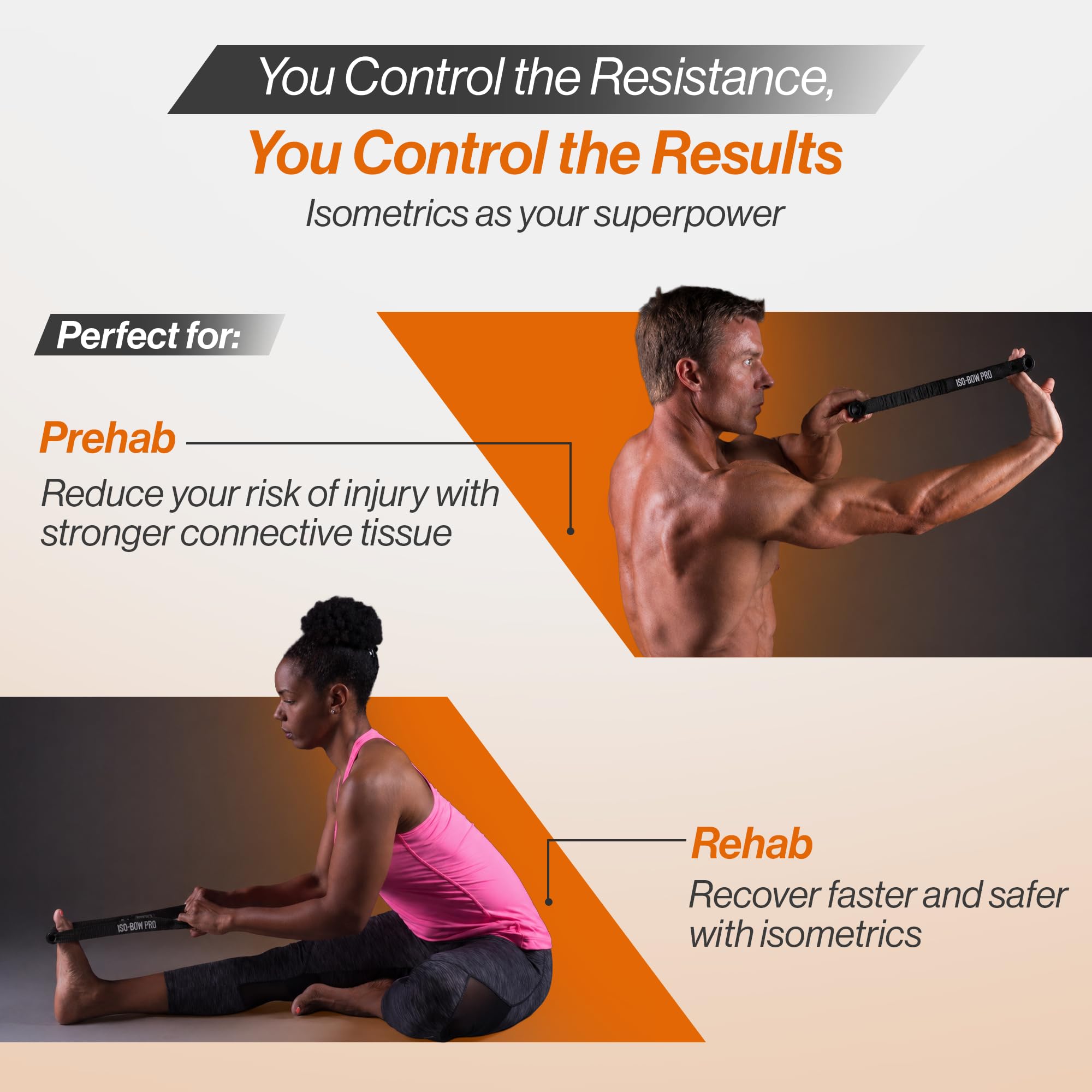 Bullworker Iso-Bow Pro Pair Isometrisches Trainingsgerät – Selbstwiderstands-Stretch-Gurt, Trainingsgerät, tragbare Heim-Fitnessgurte für Yoga, Pilates, Mobilitäts- und Krafttraining