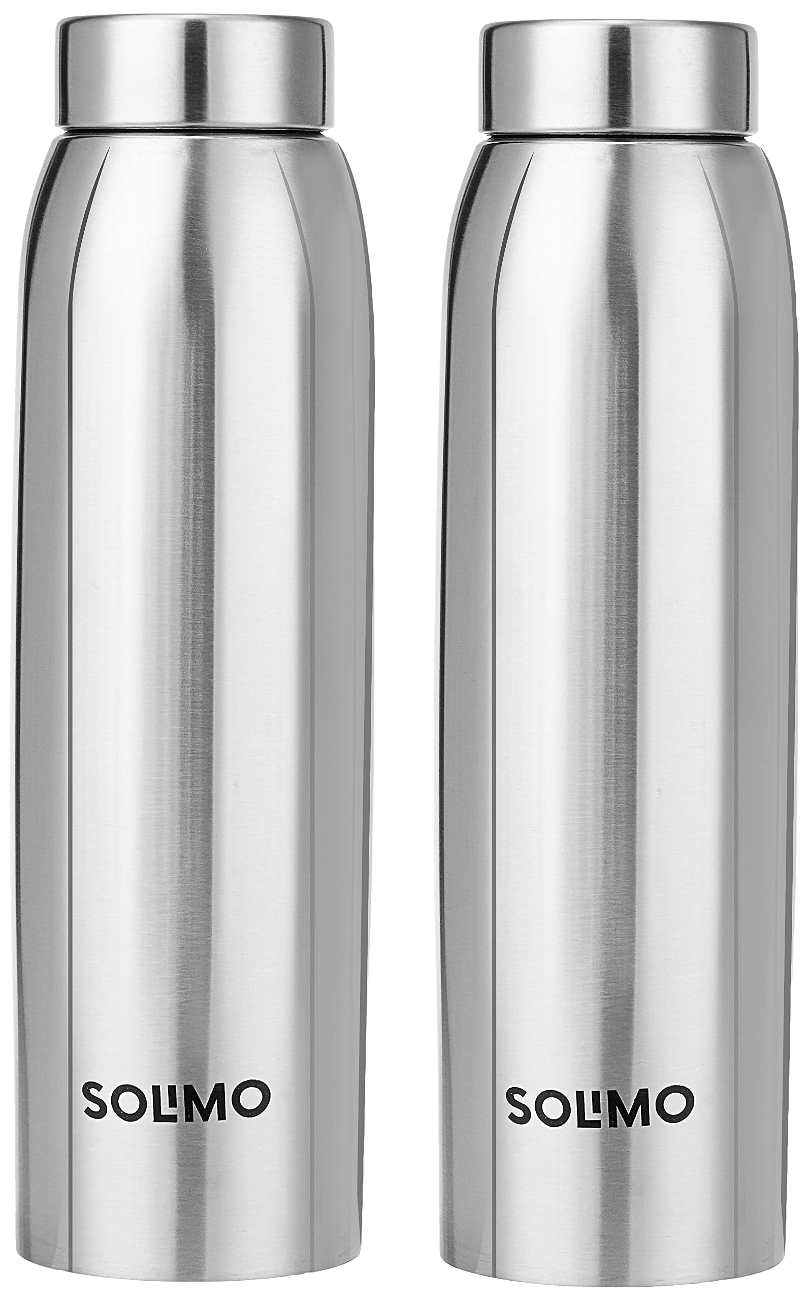 Amazon Brand - Solimo Stainless Steel Water Bottle, Set of 2, 1 L Each (Elate)