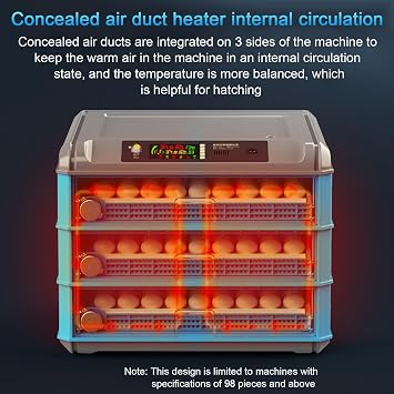 Automatic Egg Incubator, Digital Hatching Eggs with Fully Automatic Turner, Poultry Hatching Machine with Humidity Control, for Hatching Chicken Duck Quail Bird Eggs,300Eggs