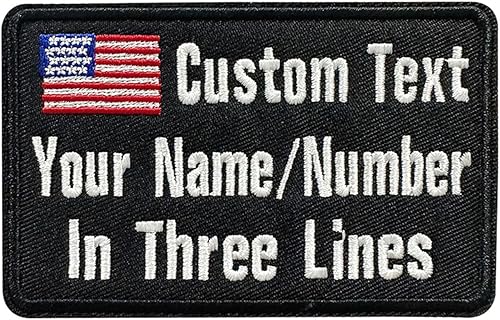 Parche bordado con nombre personalizado, 2 etiquetas de nombre militar personalizadas con bandera de Estados Unidos, parche táctico para planchar