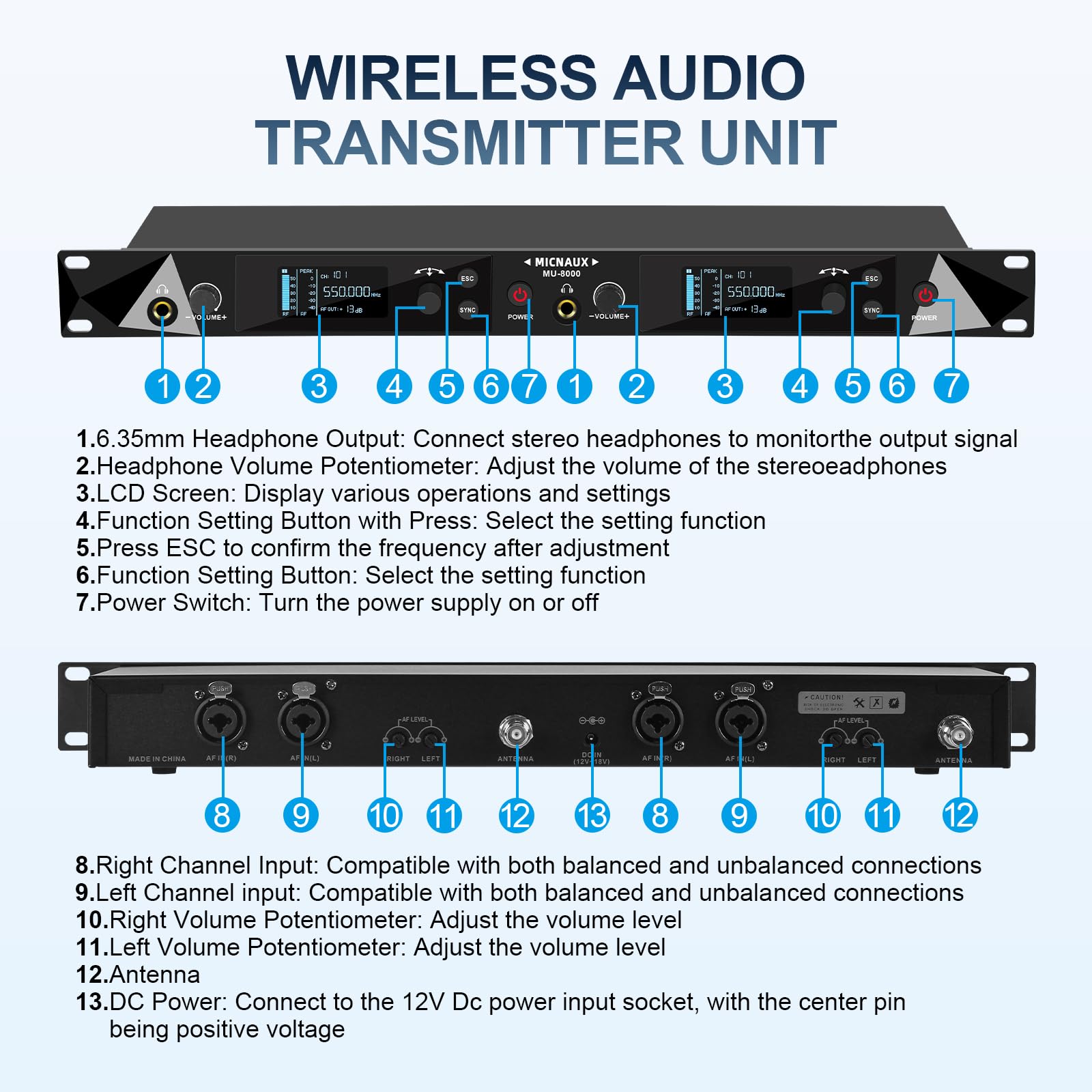 Wireless In Ear Monitor System, Pro Mono IEM System für Musiker