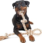 Fida Jouets à corde pour chien pour gros / moyenne-agressive Chewers, Tough Coton Chew Toy, 3 Pieds 5 Nœuds Indestructible, Tug of War Chien Tire de dents Nettoyage