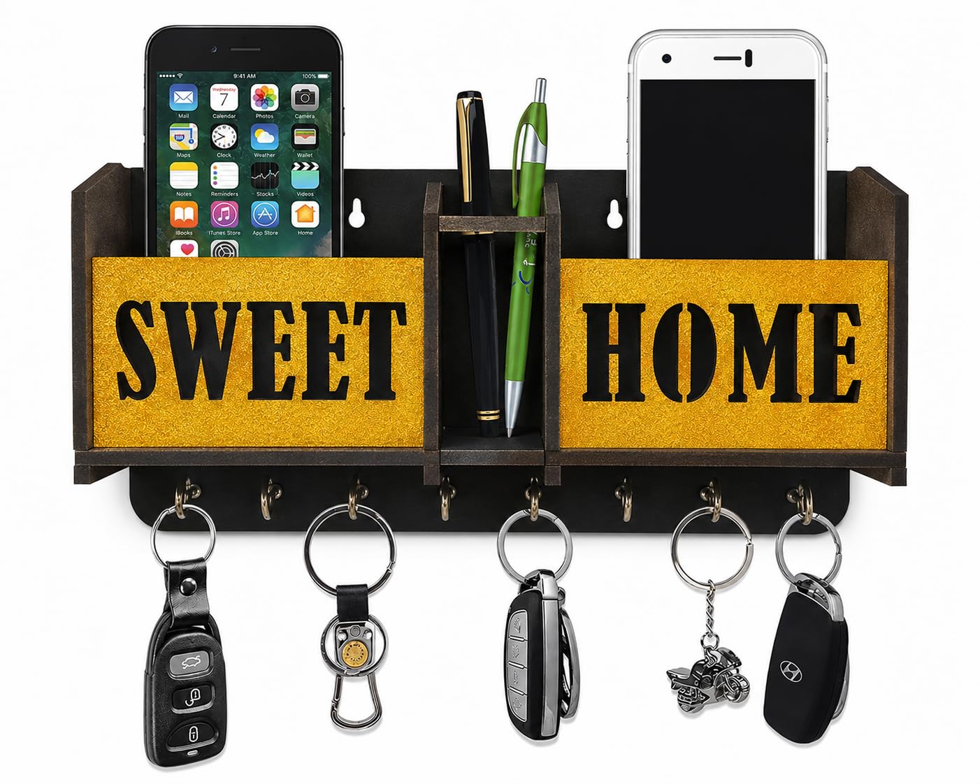 Wooden Om Key Holder - Stylish Wall Decor -9