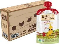 Natuzinho, Kit com 6 Papinhas Orgânicas para Bebê, Sabor Banana e Morango, Sem Açúcar, Aditivos ou Conservantes, Ideal para Introdução Alimentar, 99g cada