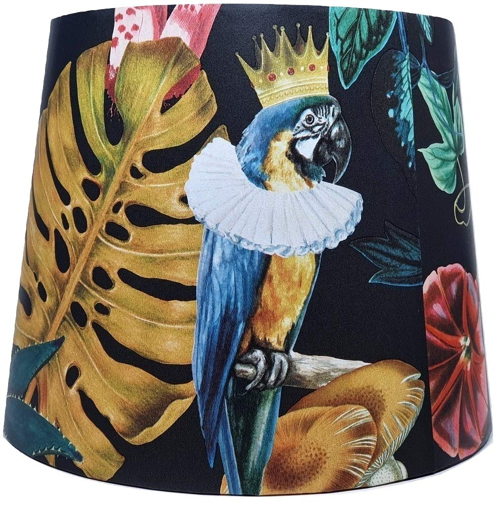 Lampshade Kings Black Tropical Parrot Lampshade Light Shade Chameleon Jungle Palm Leaf Botanical Bedroom Accessories Gifts Wonderland (Ceiling Light Fitting)