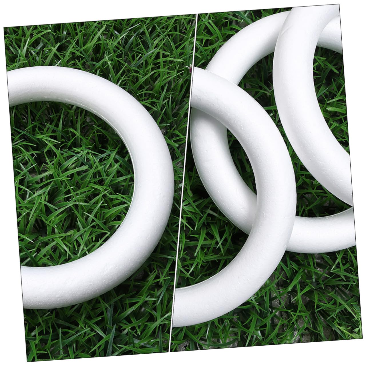 BESTonZON Lot de 4 Anneaux en Mousse Blanche 300 Mm, Couronnes Artisanales DIY pour Décoration de Fête, Fournitures Créatives pour Peinture et Fabrication de Décorations Festives Garçon