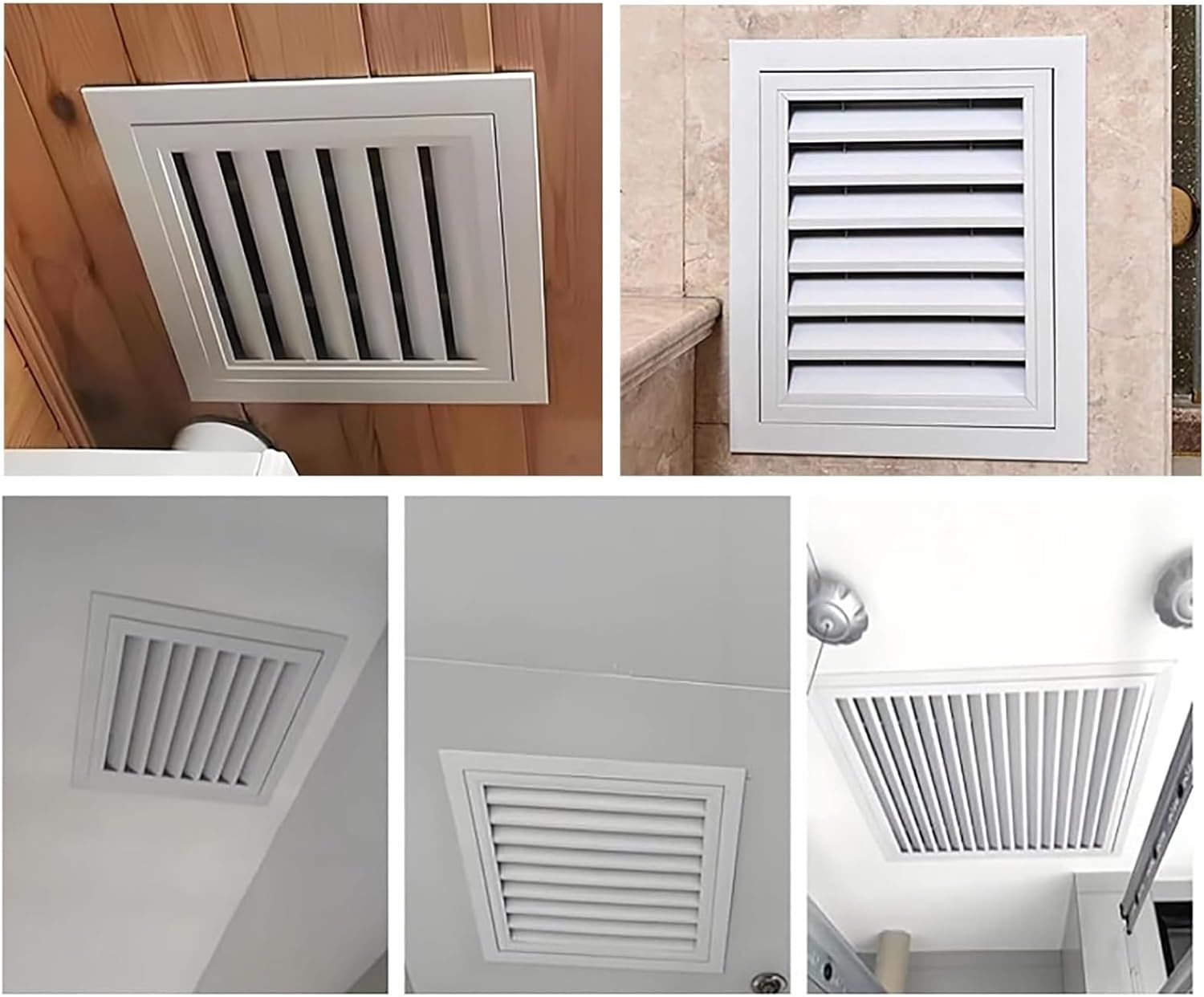Aluminum Attic Gable Vent with Screen, Decorative Air Return Vent Cover, Louvered Ventilation Vent Grill Plate for Basement, Door Vents for Interior Doors/Houses/Shed/Garage(16x28in/40.6x71.1cm)