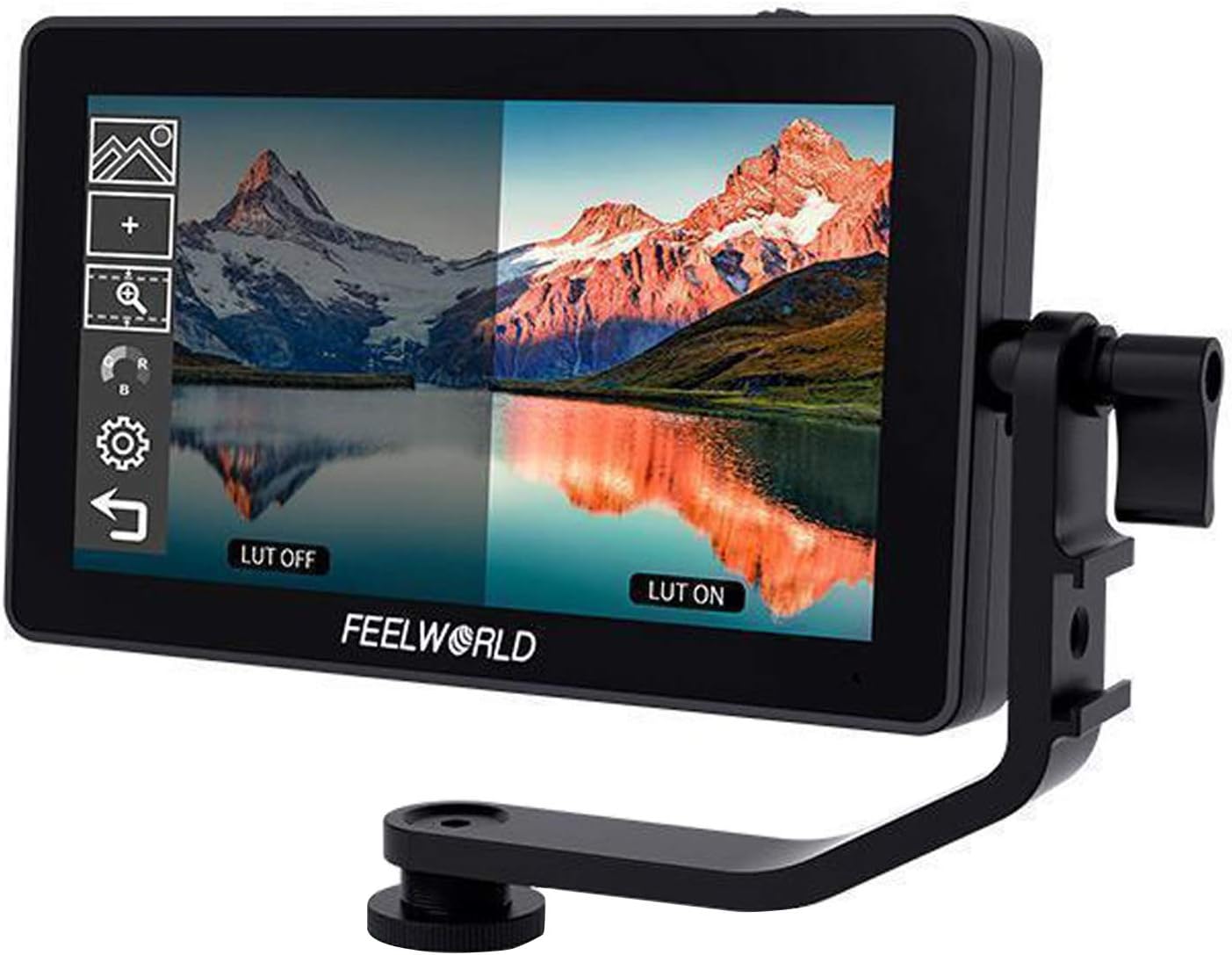 FEELWORLD F6 Plus 5.5 Inch On-Camera Field Monitor Kit 3D LUT Video Assist with Sunshade Tilt Arm Support 4K HD Input & Output 1920 * 1080 Pixels HD IPS Touchscreen for Canon Sony Nikon DSLR Camera