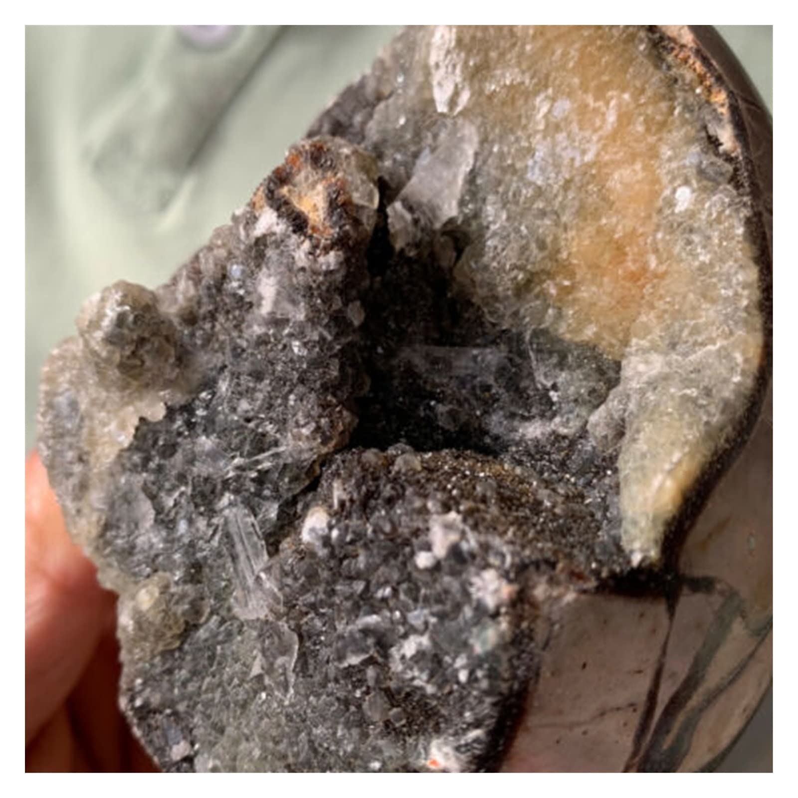 Zufällige 1000–1500 g natürliche Drachen-Septarian-Geode-Quarz-große Ei-Steine-Cluster-Kristalle Pendel-Divination-Edelsteine Voller Textur