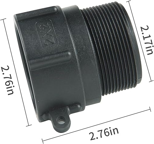 Miniatura 5 de IBC - Adaptador de accesorios de asas de 2 pulgadas, rosca gruesa de contrafuerte hembra x 2 pulgadas, rosca macho NPT para tubería, conector de
