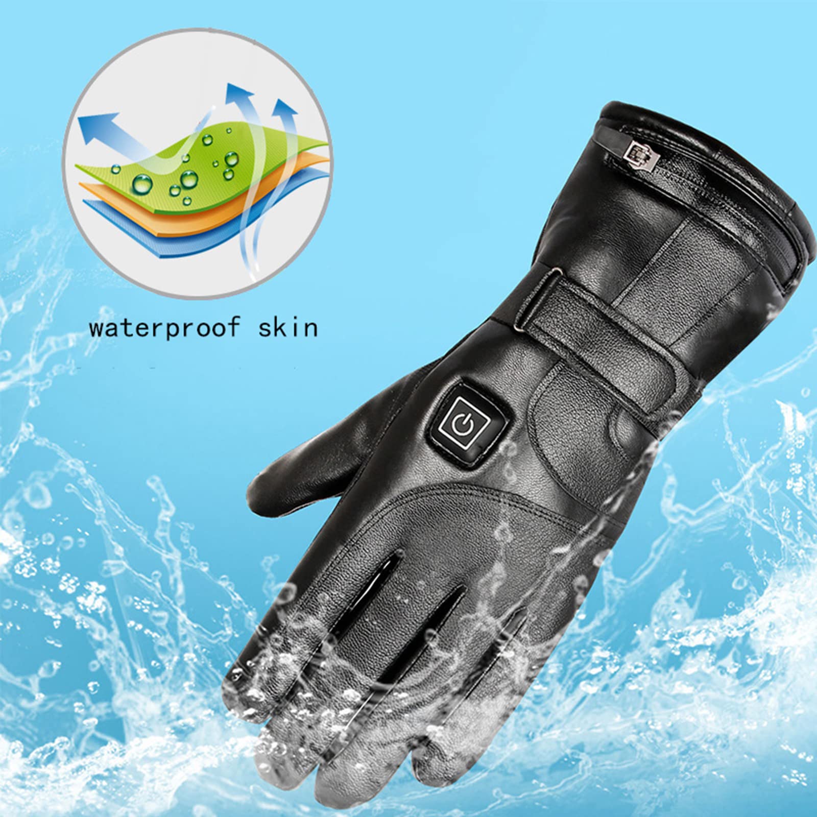 CHEWYNP Guantes de Invierno para Hombres y Mujeres: Guantes Impermeables y cálidos para Clima frío, Guantes térmicos con Dedo de Pantalla táctil 3 Niveles de calefacción 4000 mAH para Moto