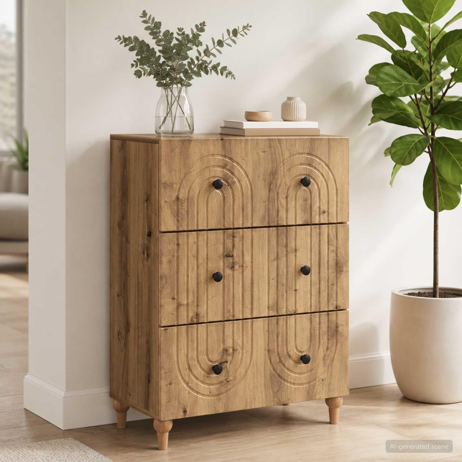 Mobile Con Cassetti 66 x 34,5 x 90 cm Legno Ingegnerizzato Rovere