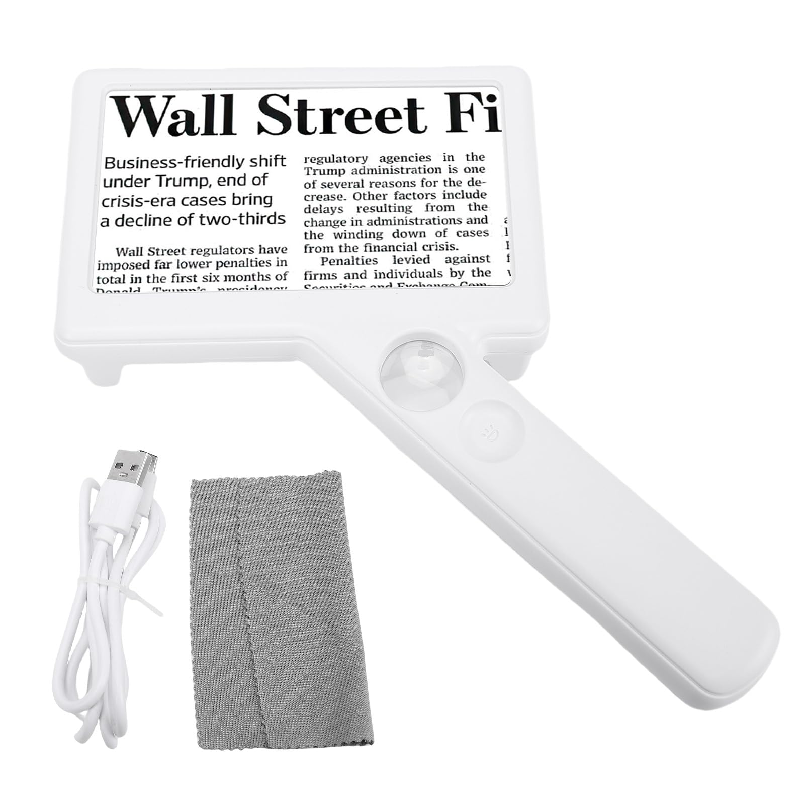 Cuifati Lupa de Mano con Luz 20X, Lupa Digital Pantalla de 4,3 Pulgadas 10 Luces LED, Iluminada Recargable para Lectura, Inspección, Personas Mayores