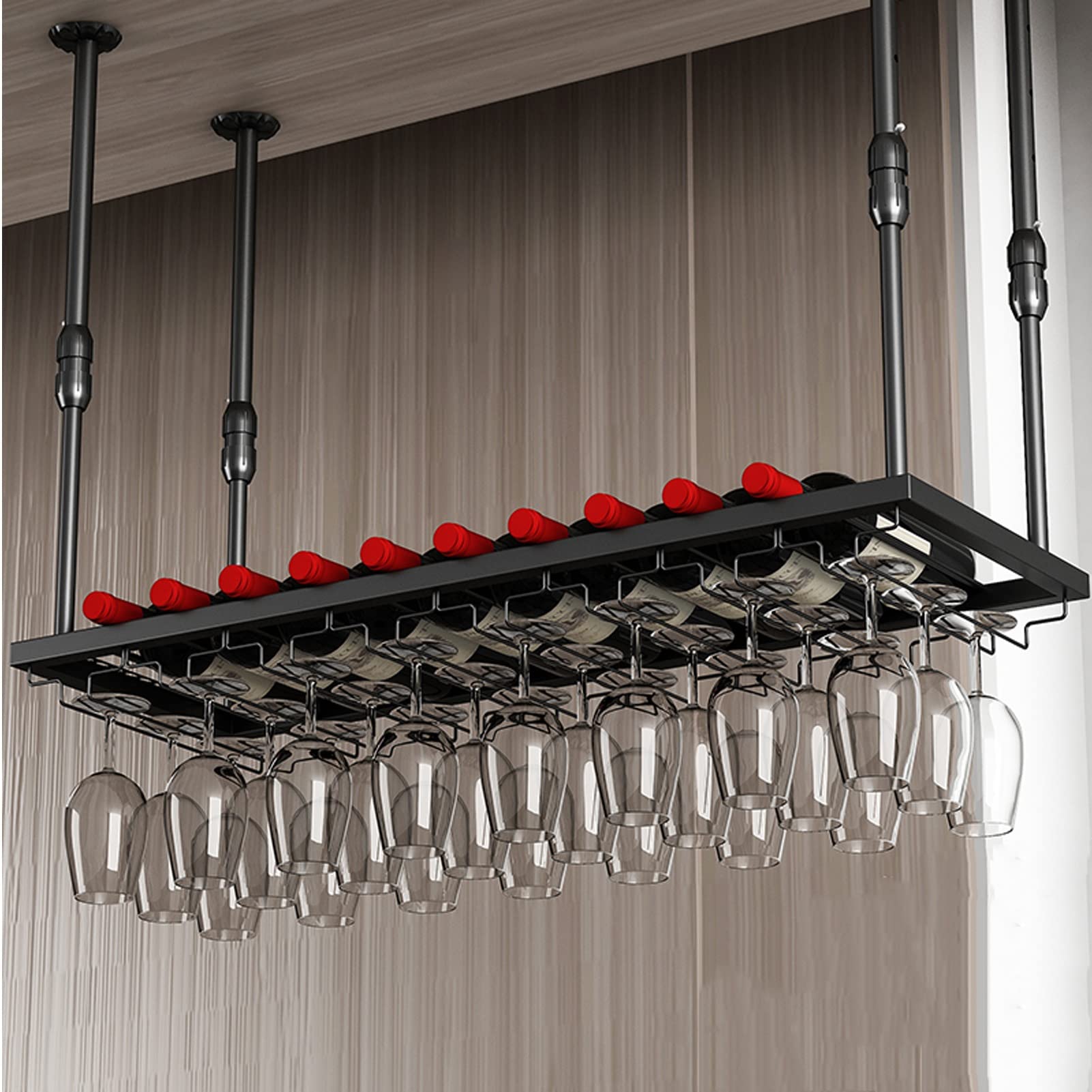 Supports flottants de bar et porte-verre suspendu pour restaurant