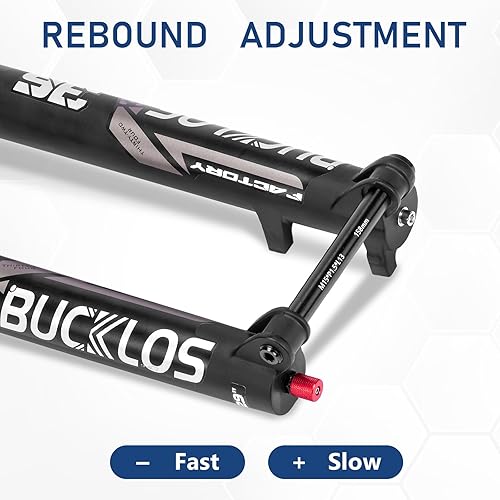 Miniatura 6 de BUCKLOS MTB Air Suspension Fork 27.5 29 110 * 15mm Boost AM E-Bike Tapered, Travel 160mm 36mm Inner Tube Thru Axle Rebound Adjustment Disc Brake