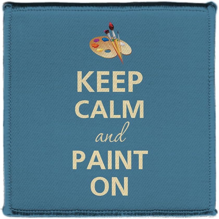 Keep Calm AND PAINT ON ARTIST PALETTE Iron on 4x4 inch