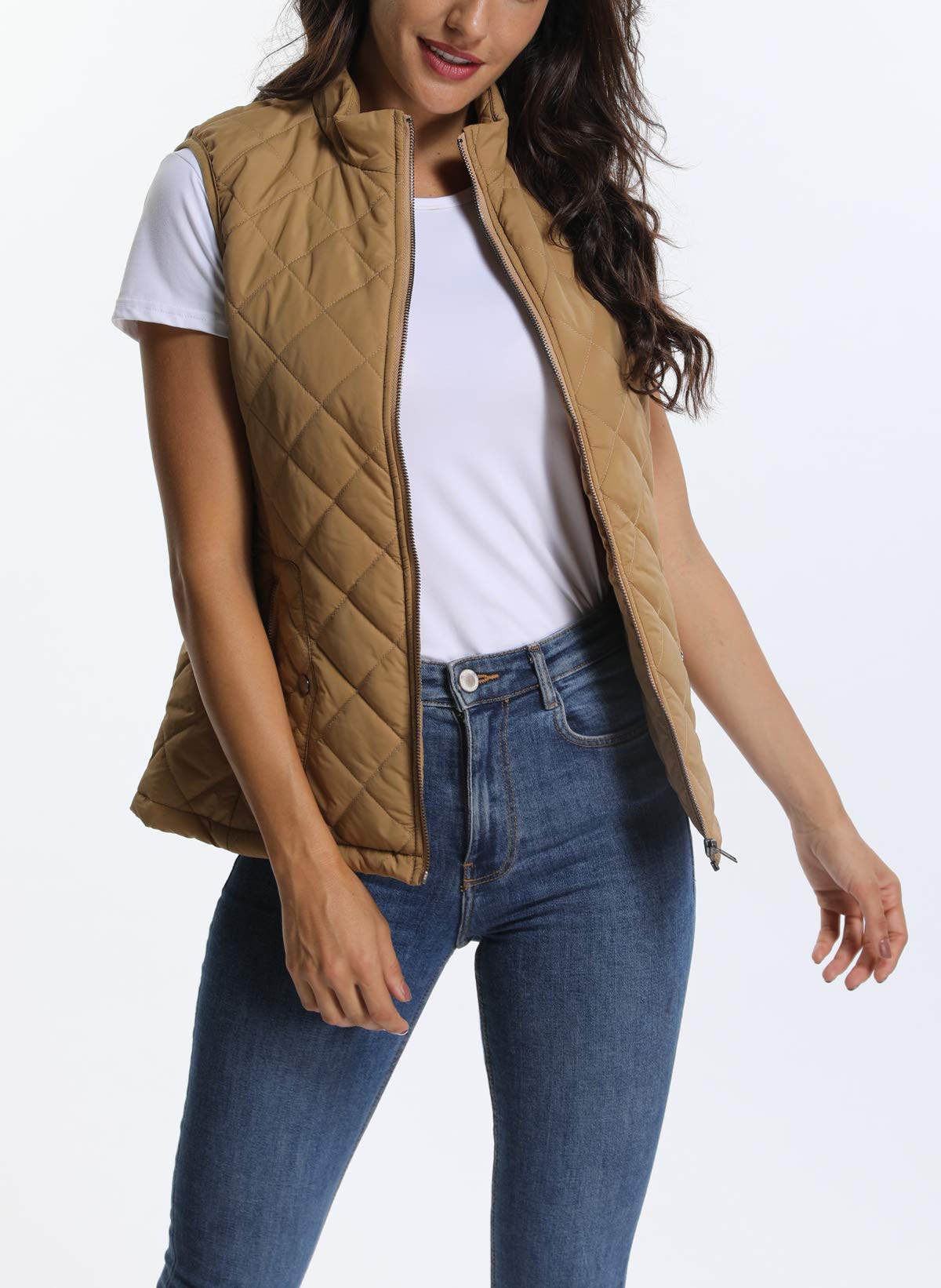 MISS MOLY Doudoune sans Manche Gilet Ultra Légère Veste Manteau Parka Blouson Zippée Hiver pour Femme
