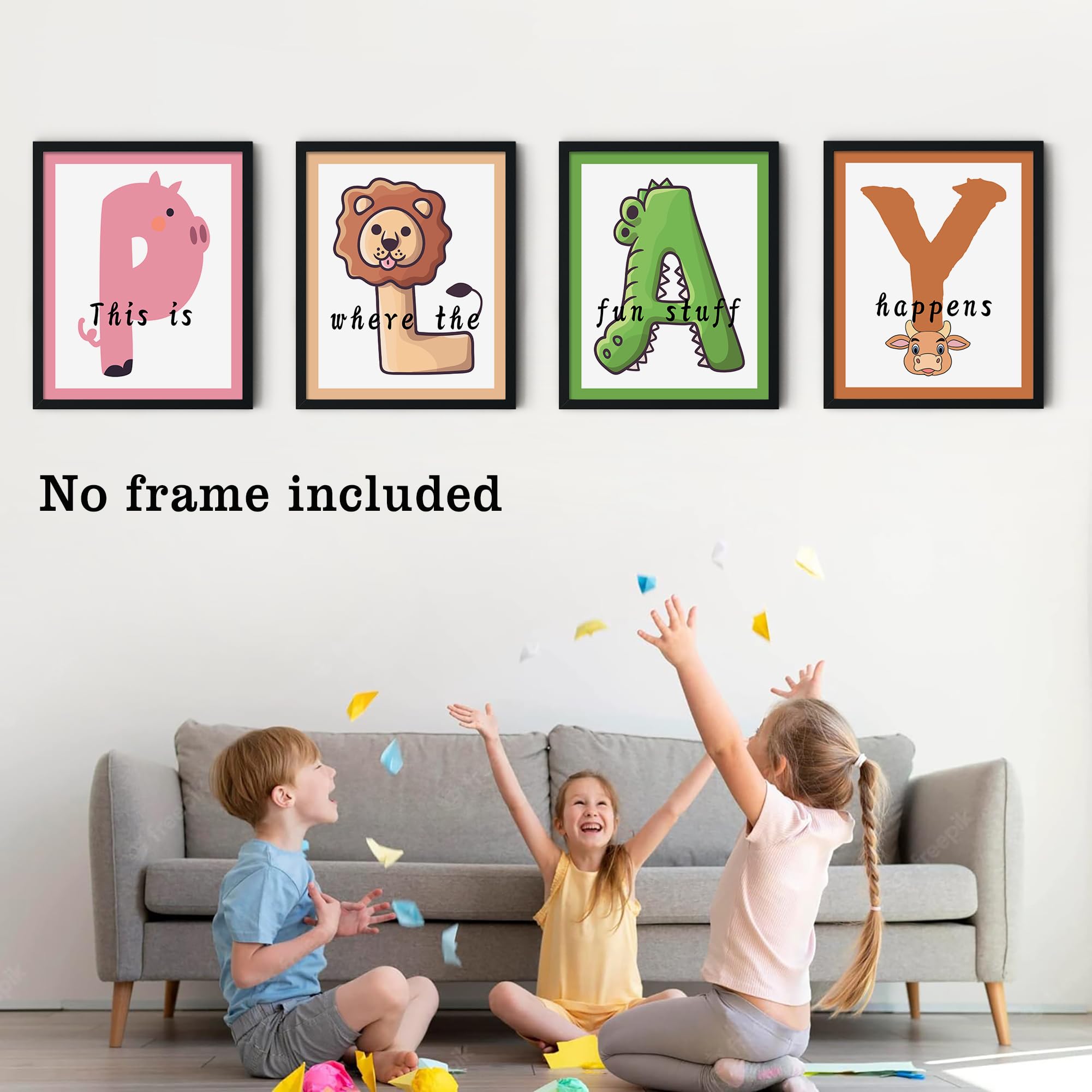 LIELIEYAO Baby Nursery Prints Decor Playroom Decor 8 x 10 Inch Unframed Wall Art Prints for Kids Bedroom Decor,Kids Wall Art for Girls Bedroom Decor - Image 2