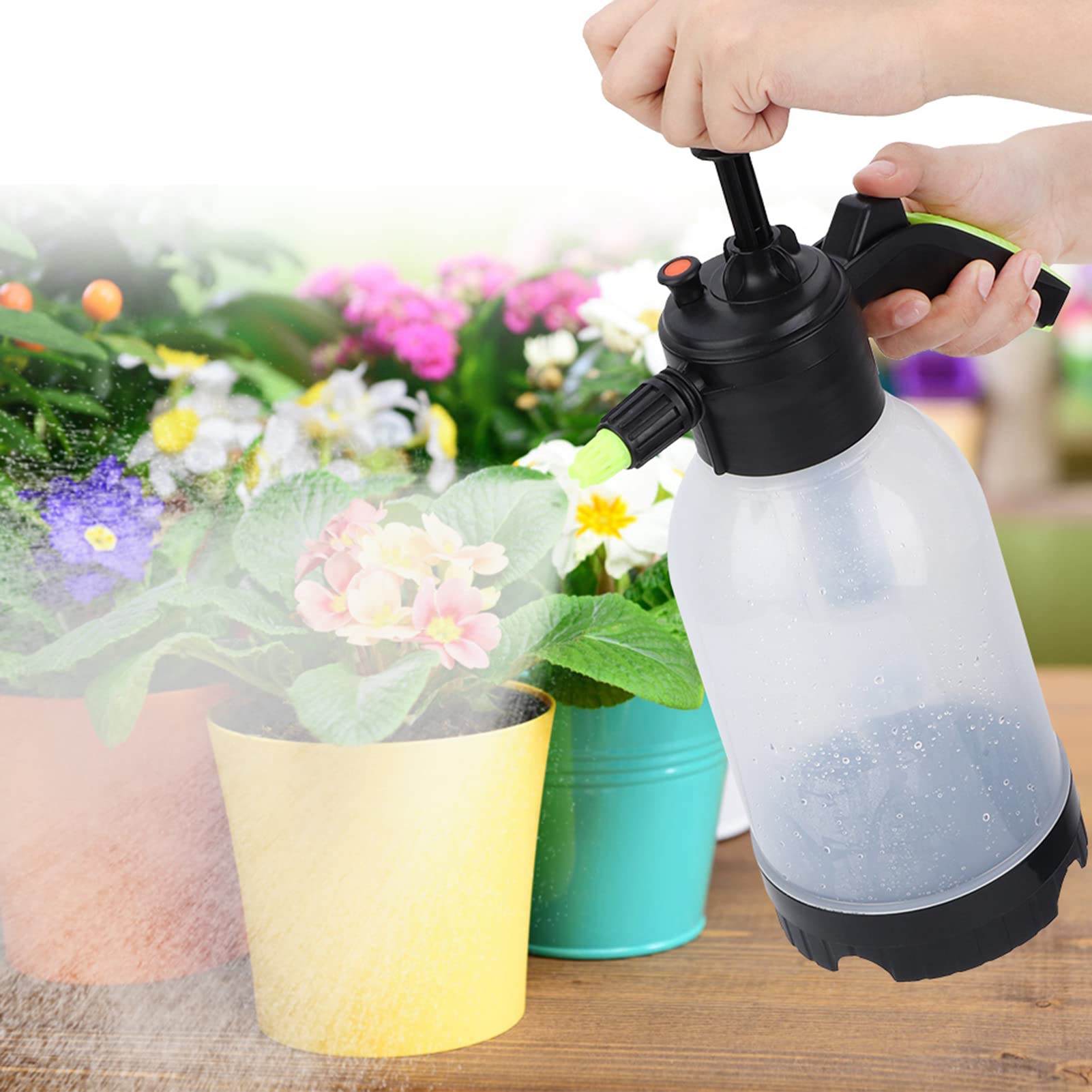 Butelka z rozpylaczem wody roślinnej 2L | Dysza drobnej mgły i strumienia | Vintage konewka do roślin domowych/kwiatów ogrodowych/konserwacji | Lekki opryskiwacz ciśnieniowy