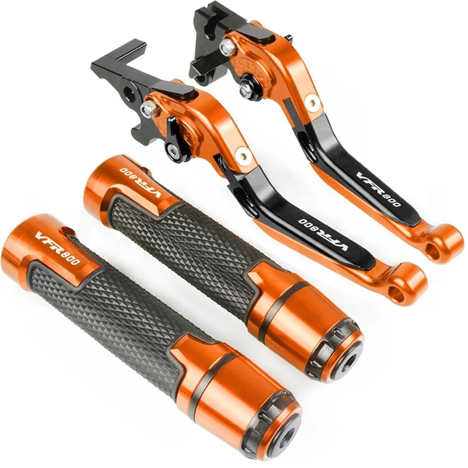 DTASMBD Handlebar Levers Motorcycle Brake Clutch Lever Handlebar Grips for VFR800F VFR 800 F 800F 2002-2017 Bar End Assembly Kit Motorbike Grips Brake Clutch Lever(Color 20)