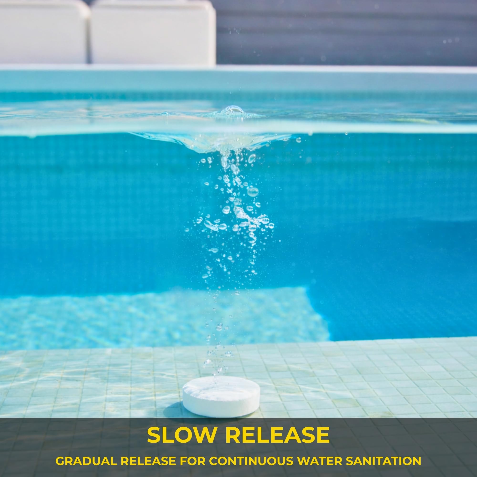 1 Kg Multifunctional Chlorine Tablets 50 x 20g Slow Release, 4 in 1 Sanitiser Stabiliser Algaecide and Clarifier Dispenser Tablets for Hot Tubs, Swimming Pools, Spas and Paddling Water Cleaning — view 6