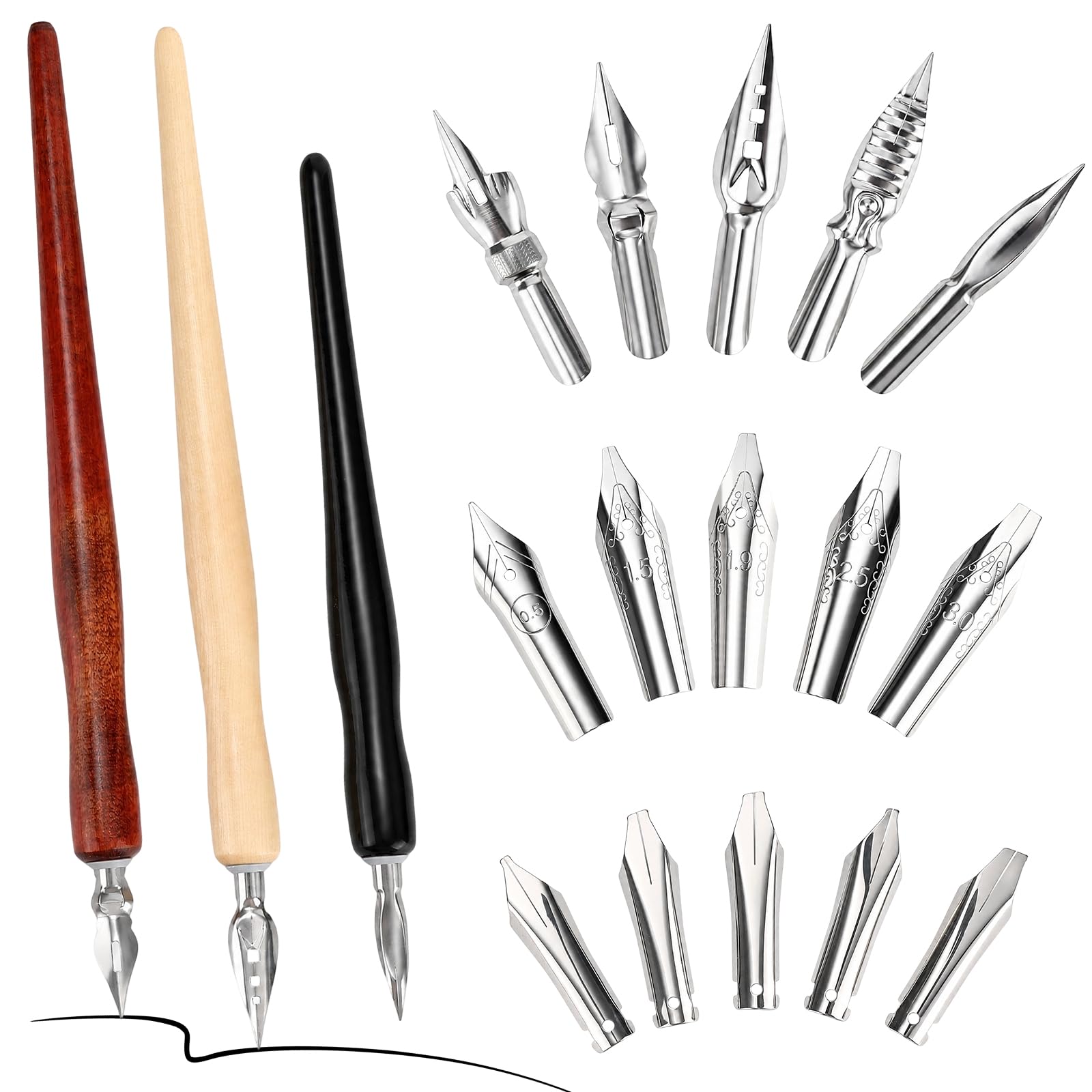 Ligseax Comic Dip Pen, 18PCS Premium Drawing Pen