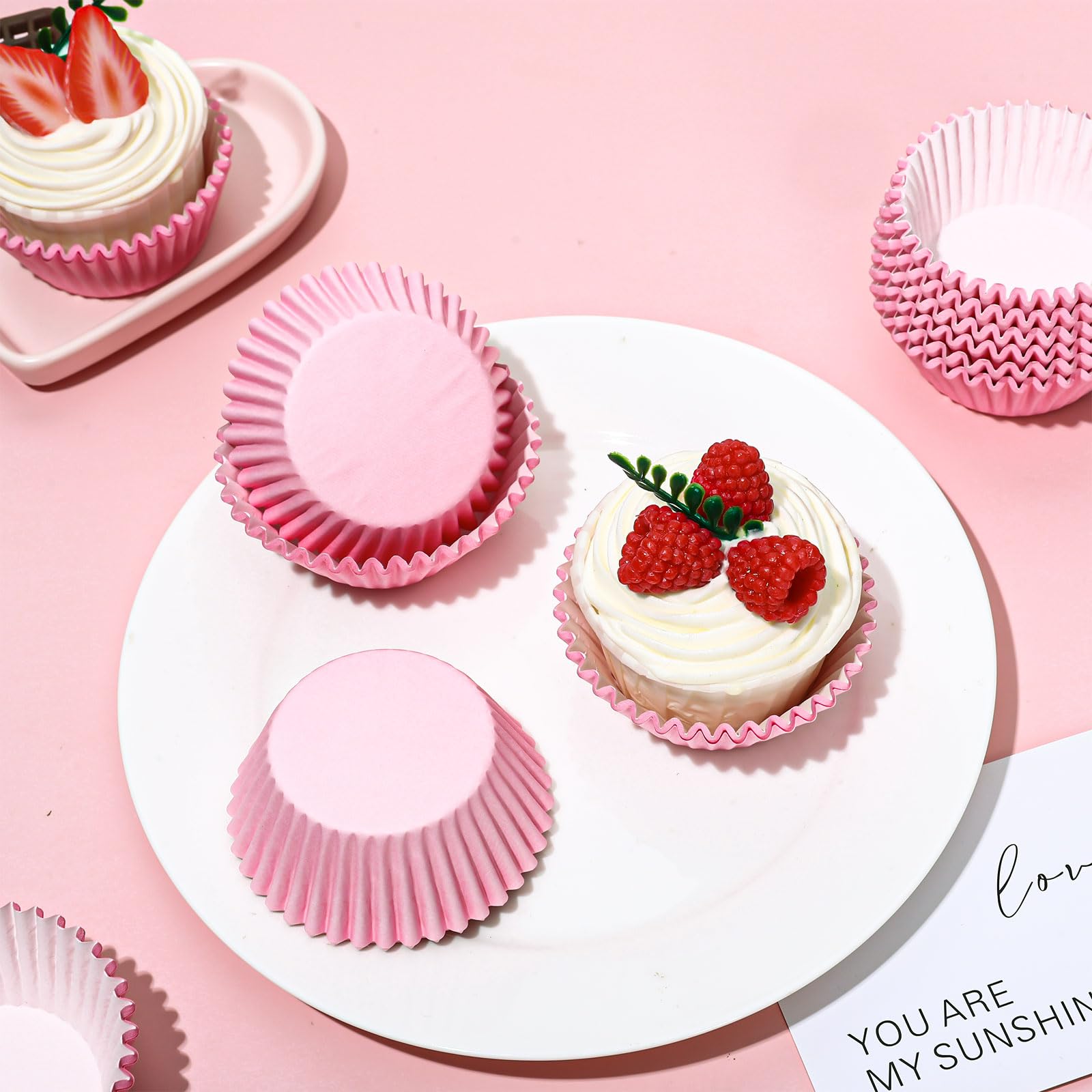 Whaline Cupcake-Förmchen Mit Glitzer & Lächeln – 300 Stück Bunte Papierförmchen Für Muffins & Party-Deko | Inkl. 3 Designs