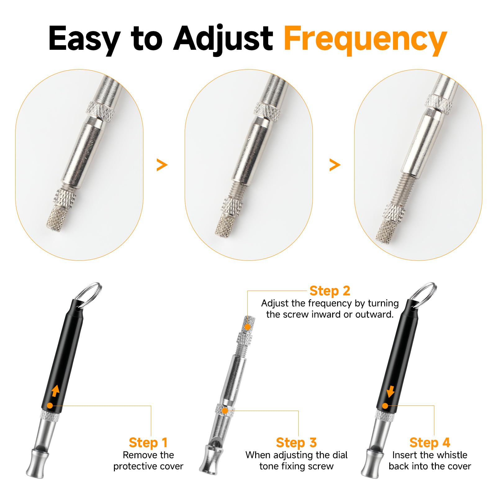 2 Pièces Sifflet Ultrason pour Chien, Sifflet de Dressage Haute Fréquence Réglable avec Lanière, Outil Anti Aboiement et Éducation Canine Portable pour Chiens Petits Moyens et Grands