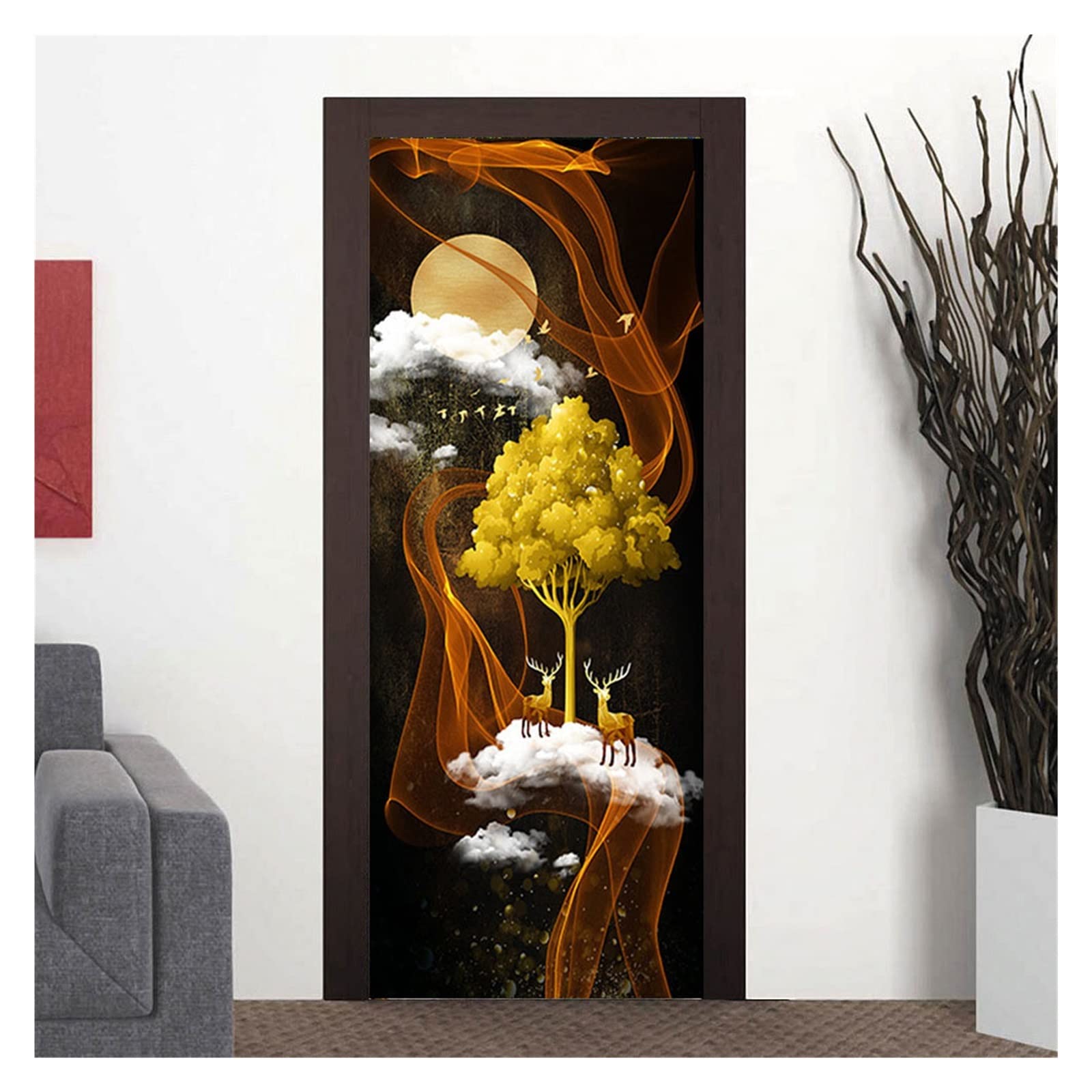 Rêve porte autocollant 90x200cm pour masquer les défauts d'un mur ou d'une garde-robe