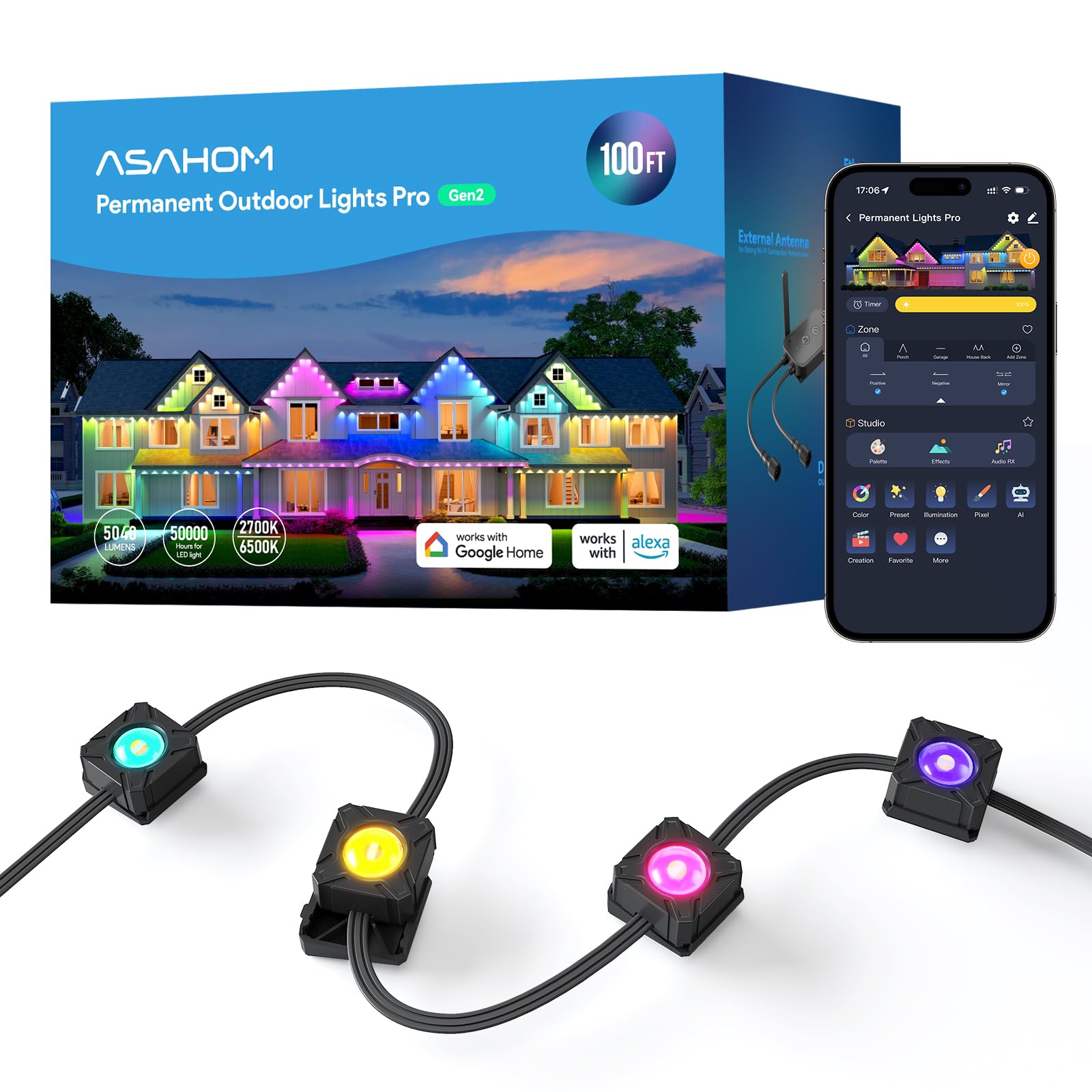 ASAHOM Permanent Outdoor Lights Pro