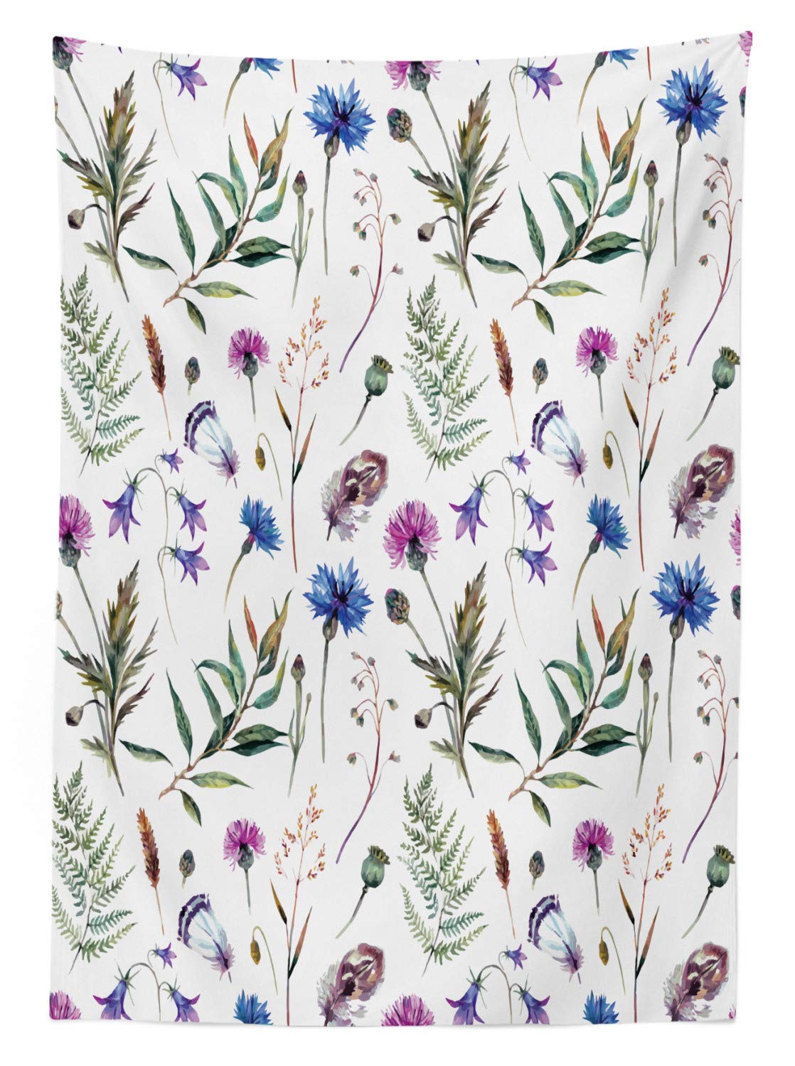 ABAKUHAUS Floreale Tovaglia, Fiori di Campo Disegnati a Mano