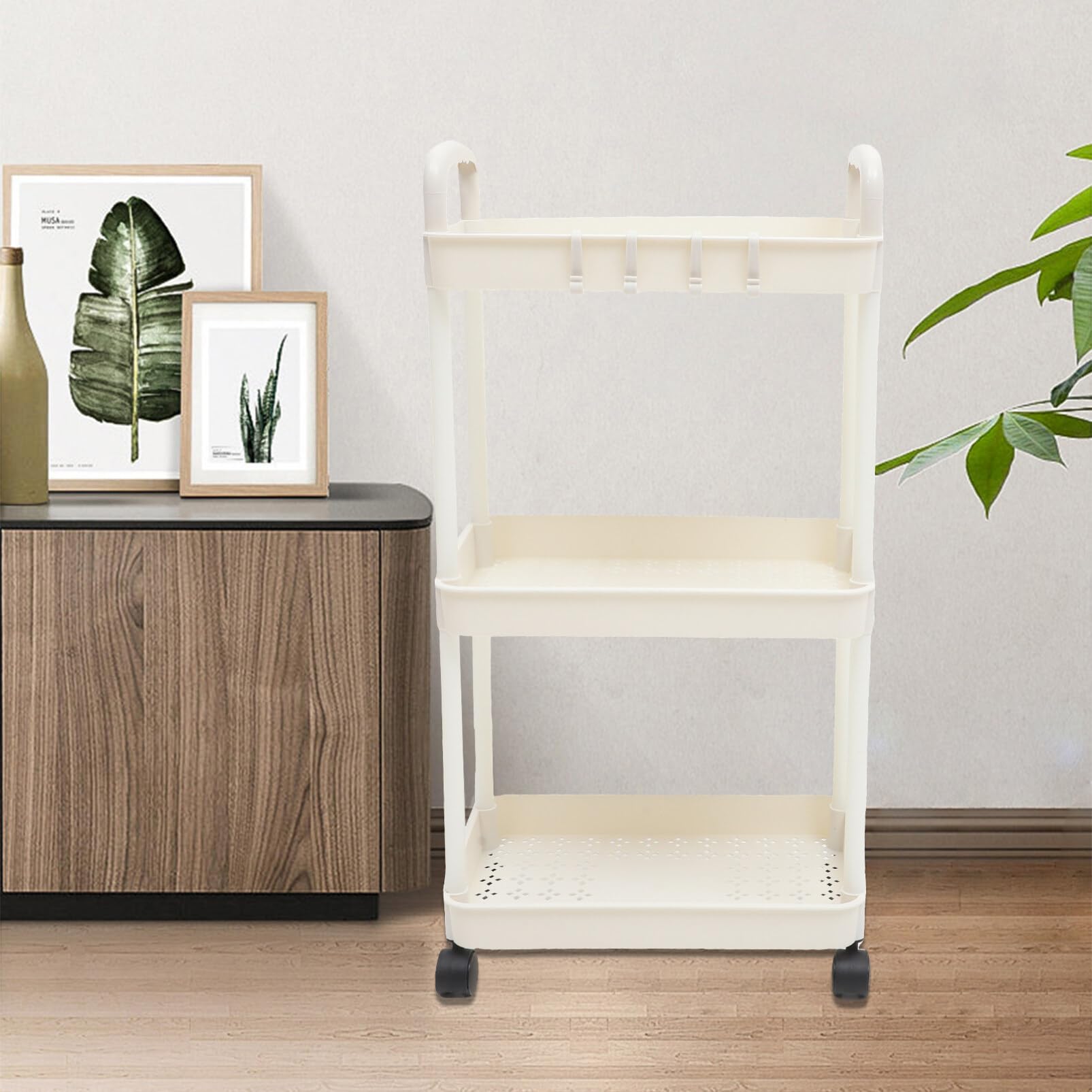 NUOBESTY Rolling Storage Removable Organizer for Kitchen Bathroom and Office Space-Saving Utility Trolley Elegant Design