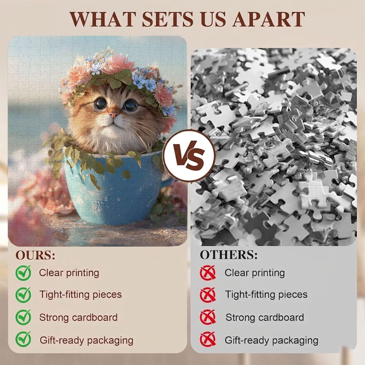 Carino gatto-4 Puzzle 5000 Pezzi per Adulti, Puzzle in Legno - Collezione Classica con Poster Incluso - Sfida di Concentrazione e Passatempo Antistress, Gioco per Famiglia, 156 x 105 cm f0-570