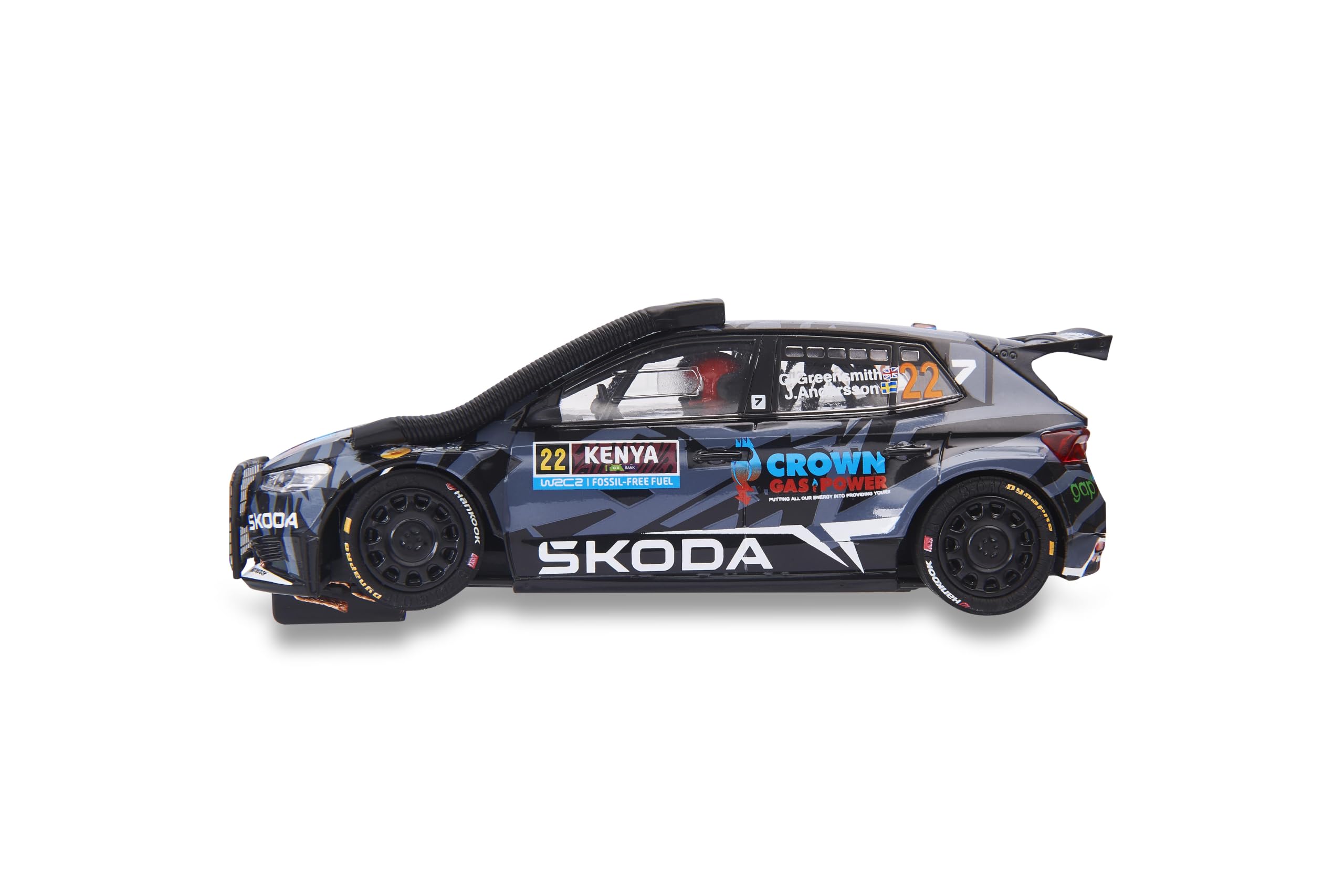 SCALEXTRIC - Vehículo de Carreras Classic - Coche Slot - Escala 1:32 (Skoda Fabia RS Rally2 - Greensmith - Kenya '25)
